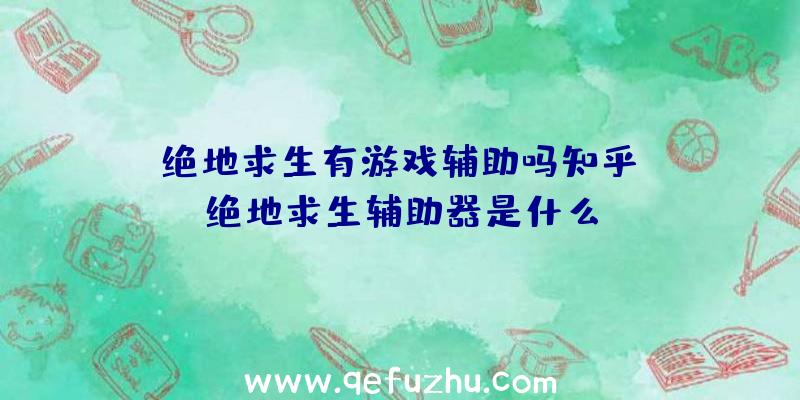 「绝地求生有游戏辅助吗知乎」|绝地求生辅助器是什么